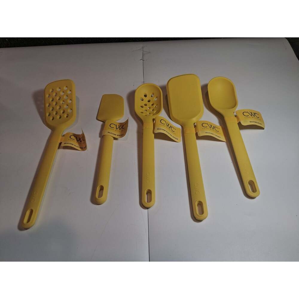 CWC Cook With Color Yellow Silicone Kitchen Utensils 5-Piece Set NWT - Picture 7 of 8
